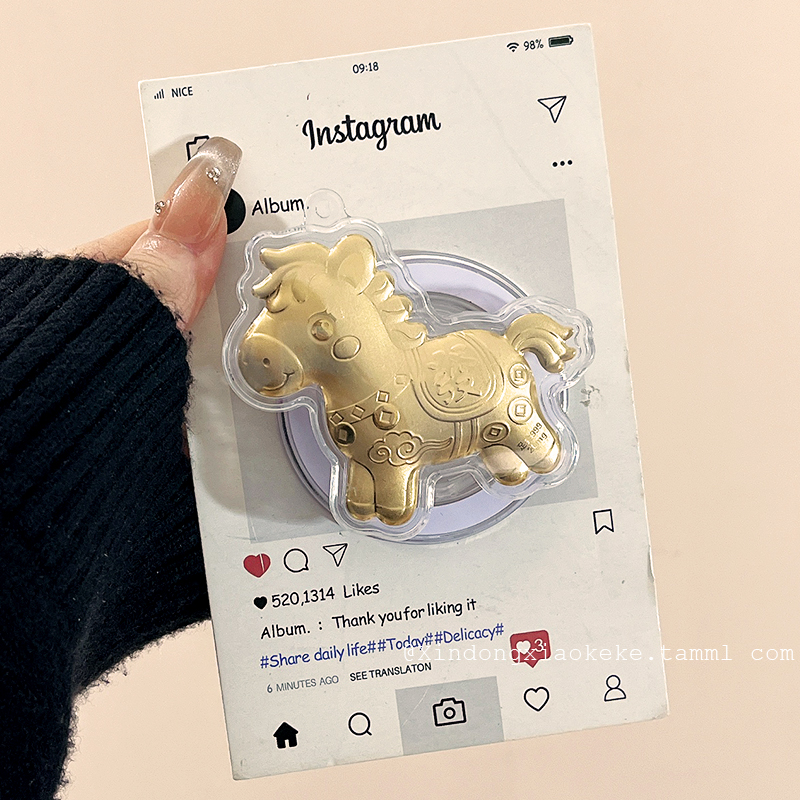 国潮金色磁吸支架适用苹果手机壳