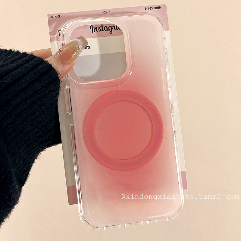 纯色晕染磁吸适用苹果手机壳
