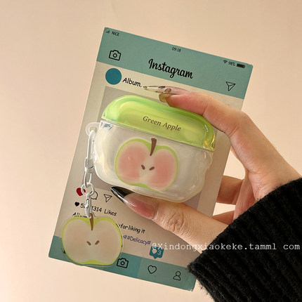 日韩简约青苹果高级感适用苹果新3代airpods4蓝牙无线耳机保护套airpods1/2airpodspro2二代超火女款新款男生