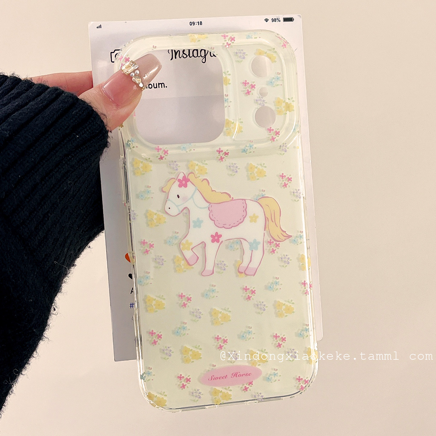 韩系波点碎花可爱小马适用苹果iPhone17ProMax手机壳16pro新款15小众14pro少女15promax硅胶17pro网红13全包,3C数码配件,手机保护套/壳,淘宝优惠券,粉丝福利购,淘宝优惠卷