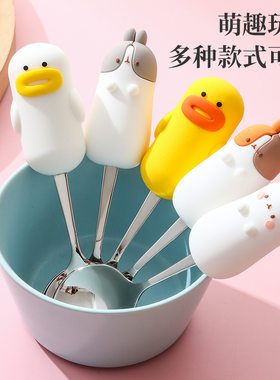 可爱韩式卡通叉勺304食品级叉勺套装儿童辅食勺干饭勺子甜品叉子