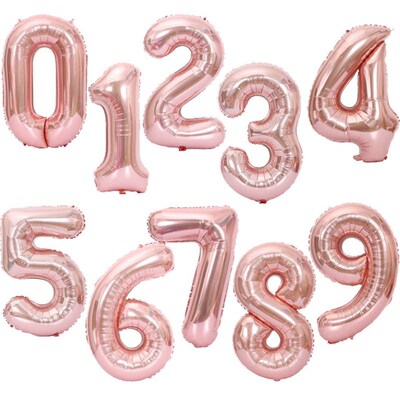 极速40Inch Big Foilo Birthday Balloons Helium Number Balloon