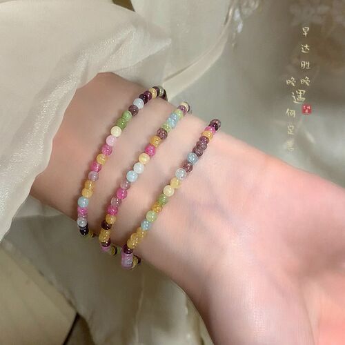 极速天然石三层串珠手串女2u024年新款新中式多圈手链轻奢小众精