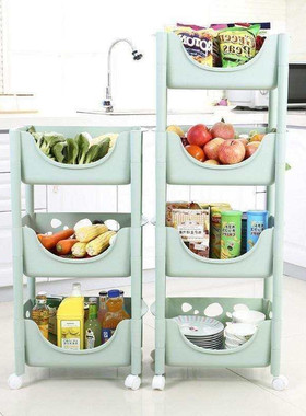 极速Kitcchen Basket trolley shelf with wheels removable snac