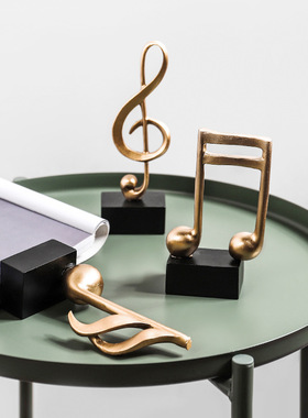 极速北欧风金色音符模型摆件玄关客厅家居装饰Q品咖啡厅橱窗道具