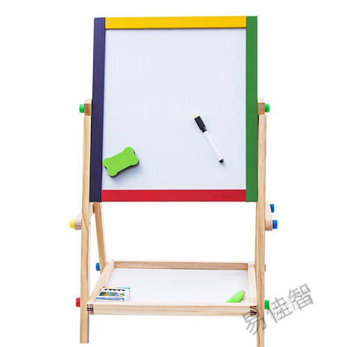 极速新款实木环保小学生儿童双面画板画架套装小S黑板支架式宝宝