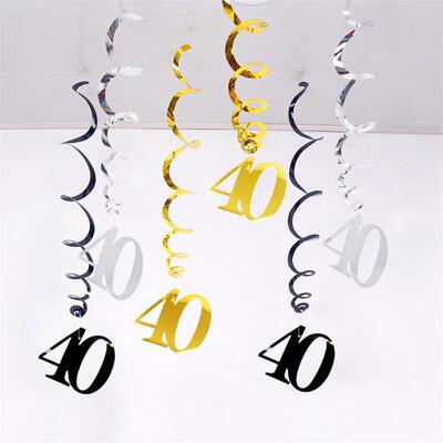 极速6pcs/pachk Spiral 18 21 25 30 40 50 60 70 80 90 Years Ol