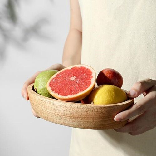 新品加深橡木船形果盘实木t元宝盆家用木质沙拉零食日式寿司料理