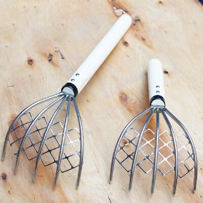 极速Clam Rake With Net 5 Claw Wood Handle Rake ShellX Diggin