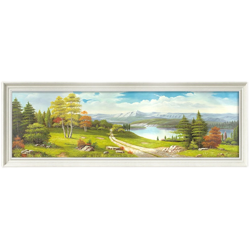 极速美式卧室床头装饰画客厅欧式沙发背景墙油Q画横幅风景挂画酒图片