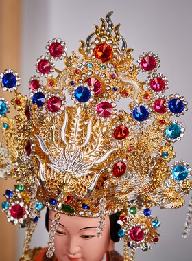 新品泰山奶奶像体碧m霞元君神像木雕泰山老母娘娘圣母真身佛像凤