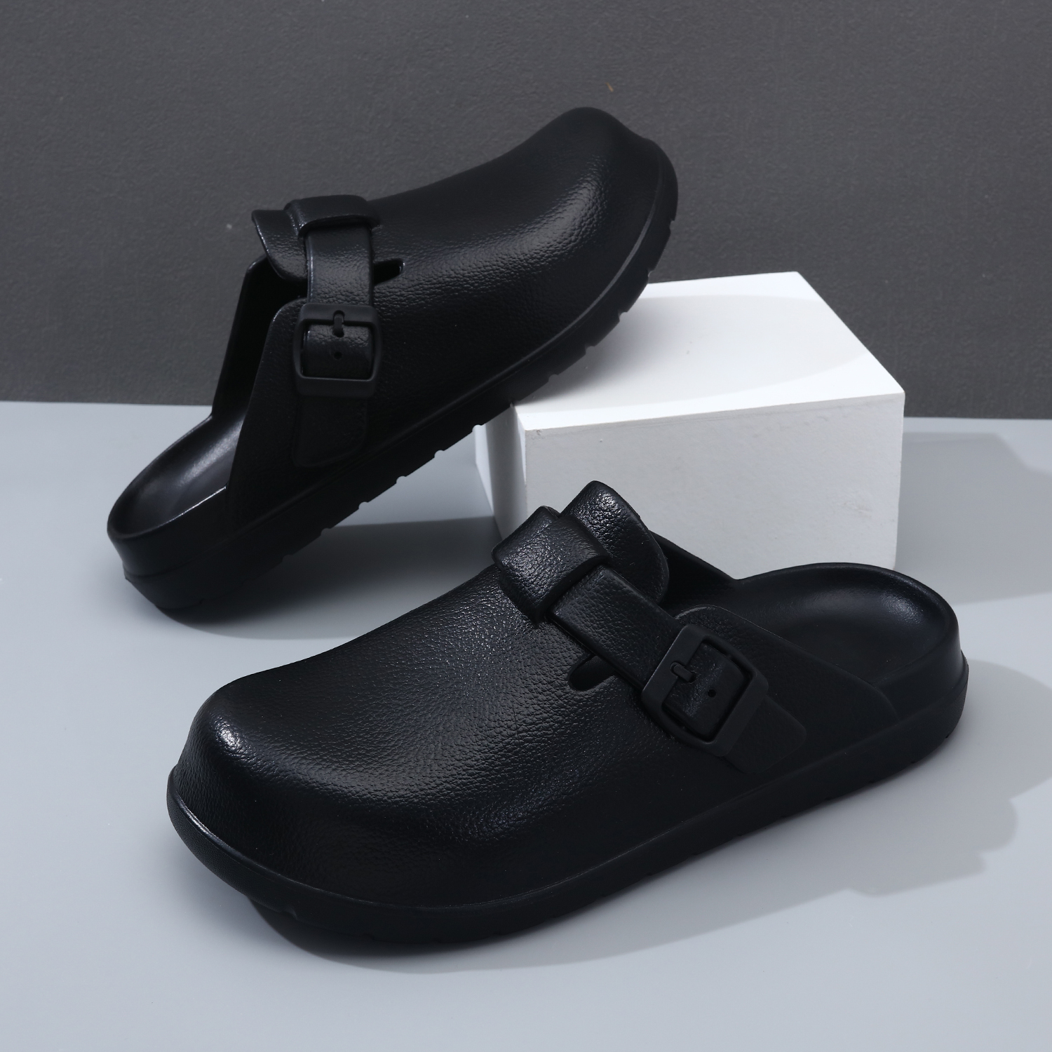 男士勃肯拖鞋黑色耐脏耐磨外穿潮