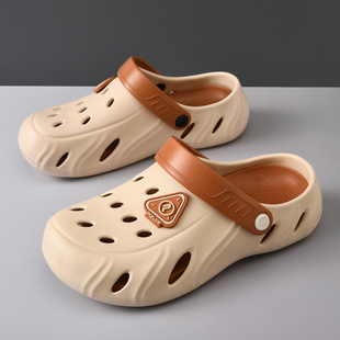 包头拖鞋男生洞洞鞋夏季外出拖鞋女款凉鞋男士防滑运动户外沙滩鞋