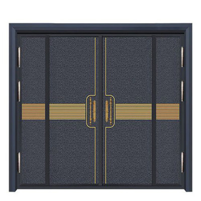 别墅大门双开农村对入户铜