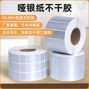 厂家现货哑银空白标签纸哑银防水贴纸防油PET电子器材不干胶贴纸