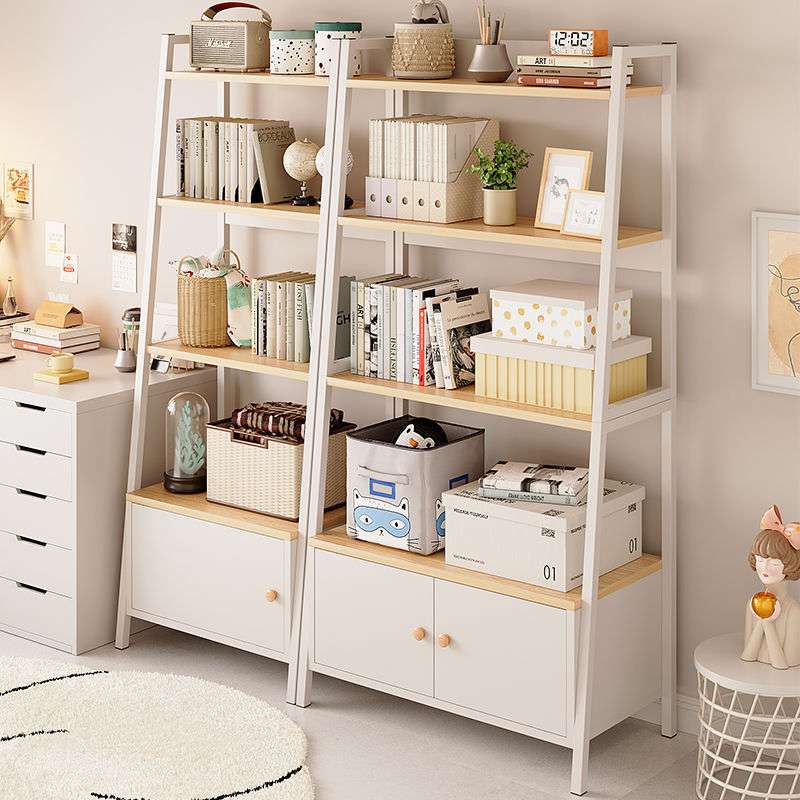 客厅置物架落地多层收纳架卧室书架靠墙铁艺展示储物柜子梯形货架