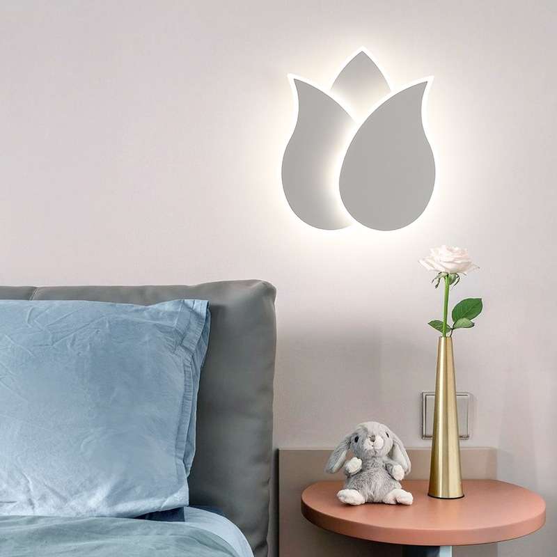 护眼创意个性花瓣LED壁灯卧室床头灯墙灯简约现代过道灯具
