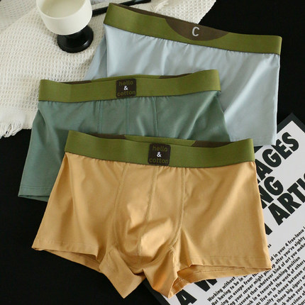 2025新款男士内裤纯棉透气男生7A抑菌裆潮流个性运动平角四角短裤