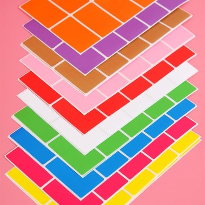 彩色标签贴纸名字姓名贴纸不乾胶彩虹贴学生收作业分类记号黏性贴