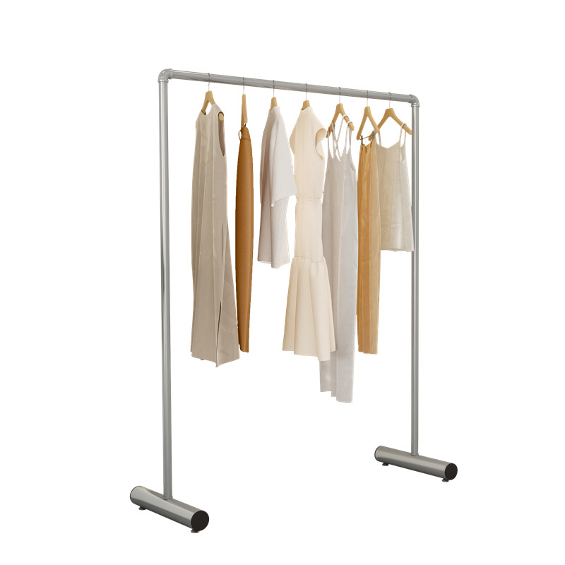 加粗镀锌水管晾衣架服装店展示架落地式女装童装店货架侧挂龙门架