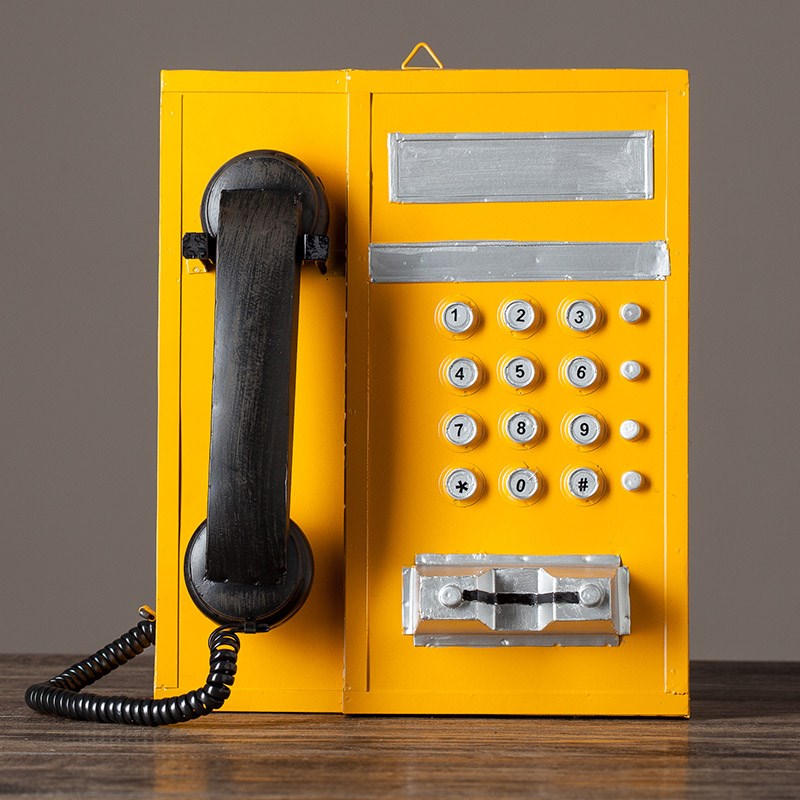 复古老式挂墙电话机模型服装店酒吧橱窗装饰品壁饰摆件摄影道具