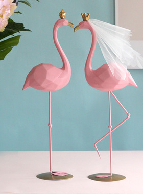 创意火烈鸟客厅摆件结婚礼物装饰实用闺蜜新娘订婚新婚送新人姐姐