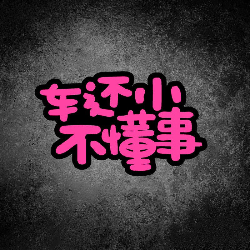 汽车贴纸车还小不懂事个性创意搞笑车尾贴划痕遮挡车贴防水防晒贴