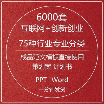 大学生商业创新创业策划书计划书可行性分析Word范文ppt模板