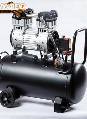 圣压音无油空11001100W小型高压气泵静机音喷漆压缩机瓦厂家便携