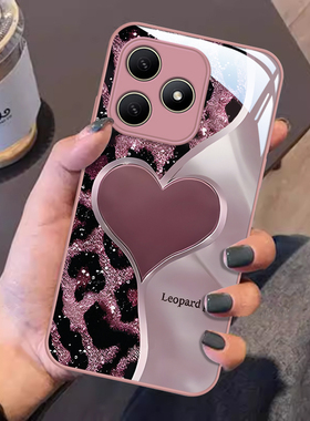 适用豹纹爱心华为hi畅享80s手机壳70Z少女心60X爆款50PRO新款30E防摔20E保护套50plus金属漆玻璃新品专用全包