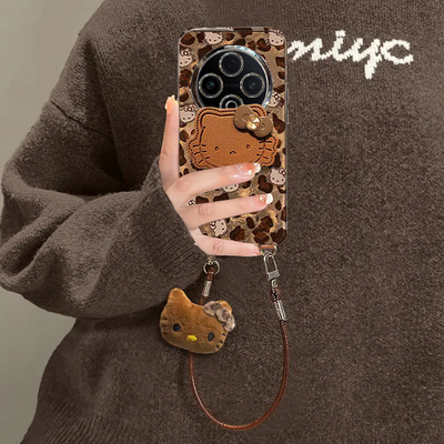 适用vivoY系列豹纹KT猫支架外壳