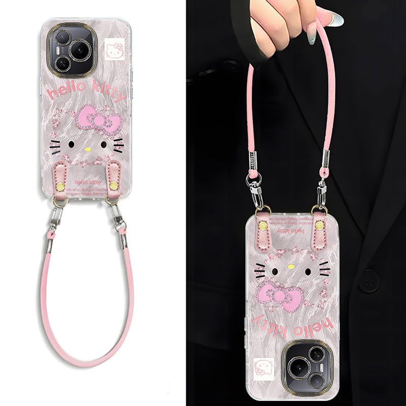 适用荣耀P系列碎花凯蒂猫手机壳