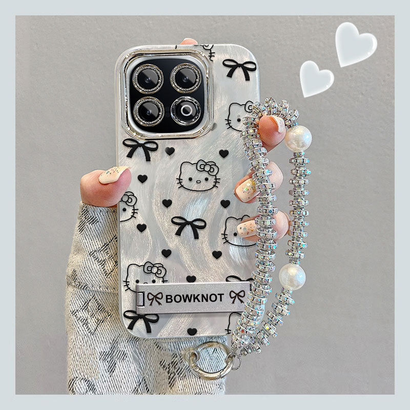 适用iQOO系列蝴蝶结KT猫手机壳