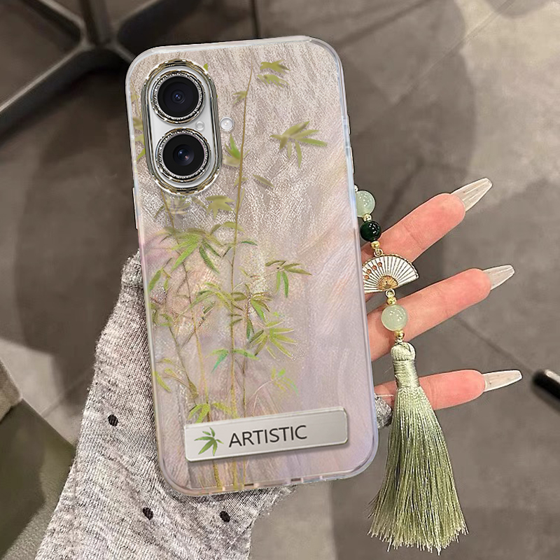 适用苹果系列萧条细竹手机壳