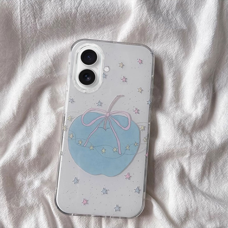 适用苹果16E简约星星手机壳iPhone15promax小众14plus挂件13男少女12新款11硅胶8防摔7保护套xsmax可爱6s网红