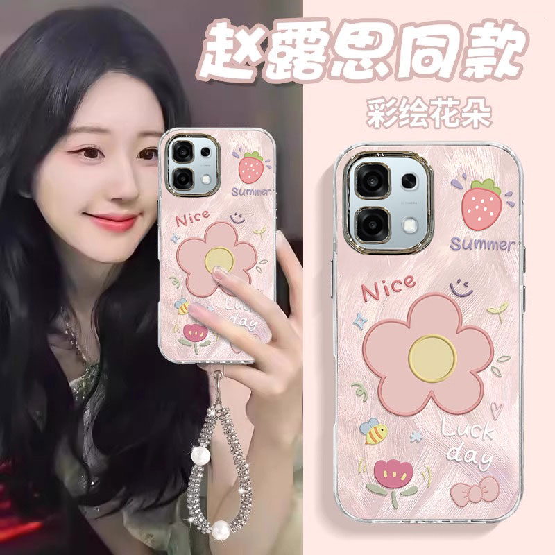 适用OPPOA系列彩绘花朵手机壳