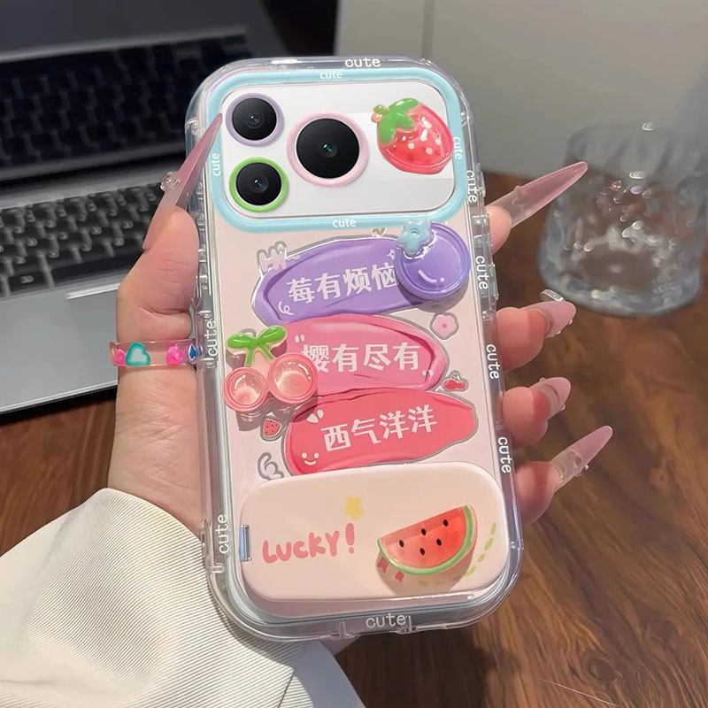 适用荣耀Power2手机壳新款卡通创意立体公仔莓有烦恼SER-AN00羽纱硅胶保护套全包边防摔外壳