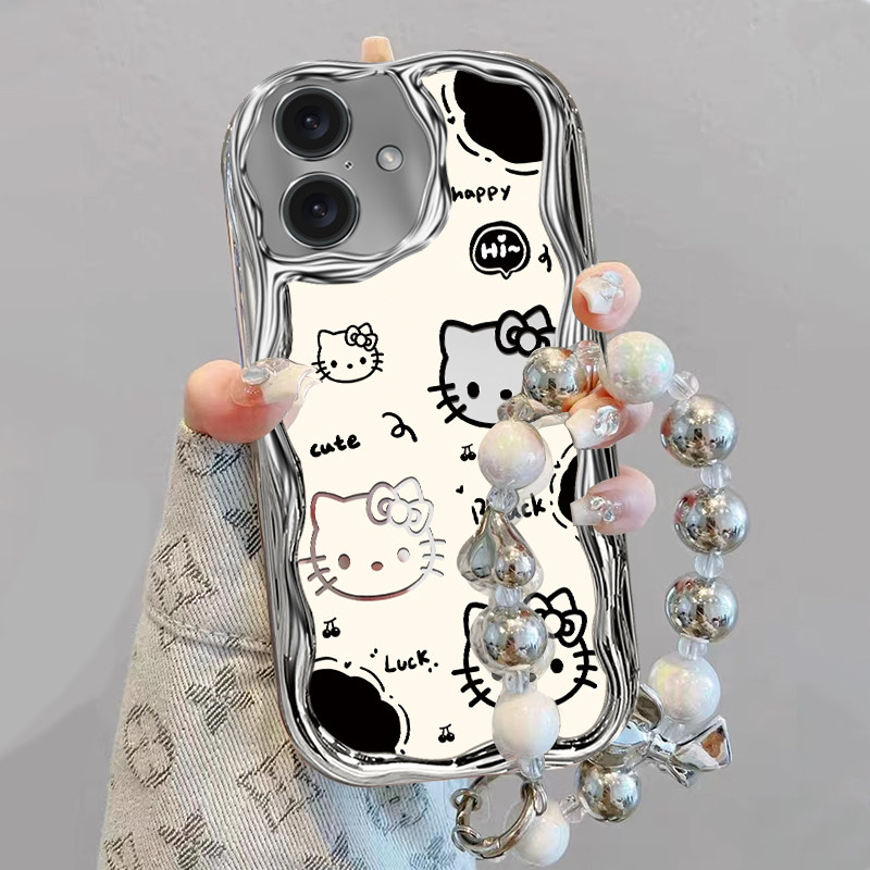 适用苹果16手机壳iPhone15Pro电镀ip14奶油纹13全包12硅胶11凯蒂猫Xsmax防摔8plus卡通6s保护套7p软壳SE2新款