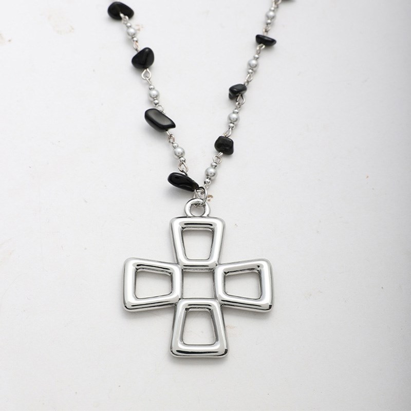 小众设计Pi*niq*e缠绕高级感 许愿十字架吊坠手工项链毛衣链叠戴