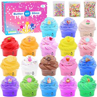 18pcs棉花泥套装butter slime 50ml史莱姆彩泥黄油泥厂家直供 AMZ