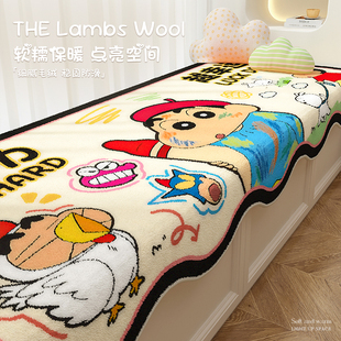 蜡笔小新主卧飘窗垫2025新款秋冬毛绒坐垫子阳台可垂边窗台垫定制