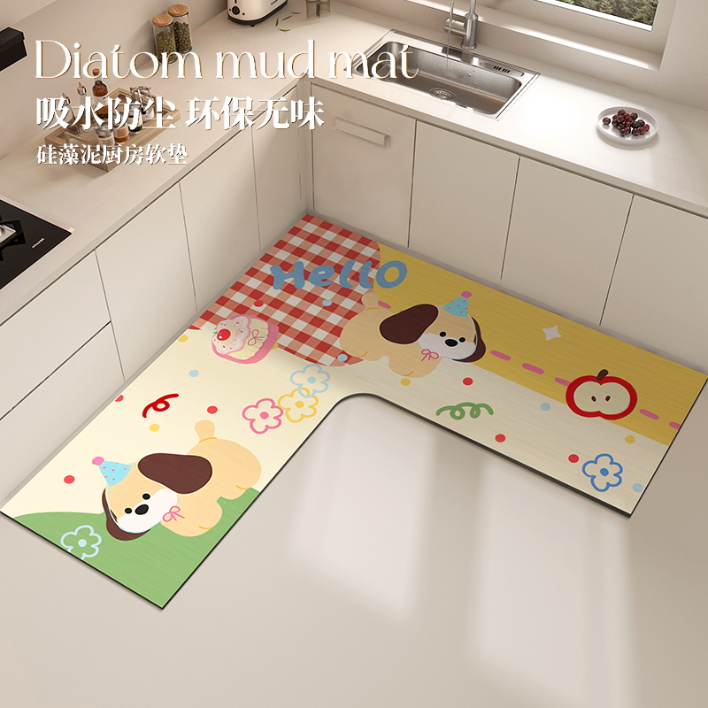 卡通家用耐脏吸水厨房地垫脚垫子