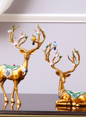 鹿摆件家居饰品美式客厅电视柜酒柜玄关工艺品家装办公室软装装饰