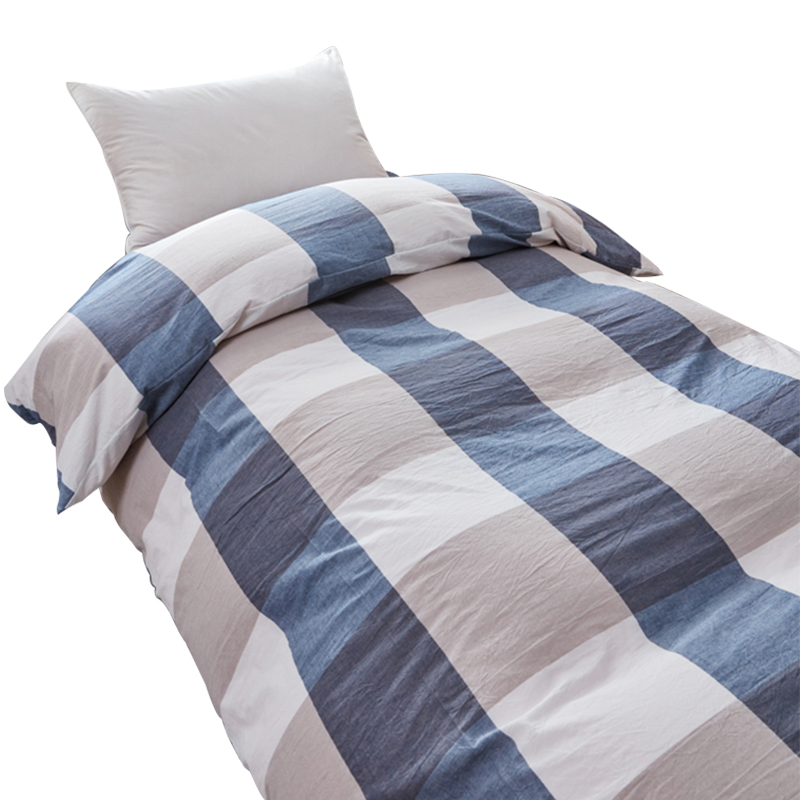 纯棉水洗棉被罩150x200学生宿舍日式简约100%全棉被套单件160x210