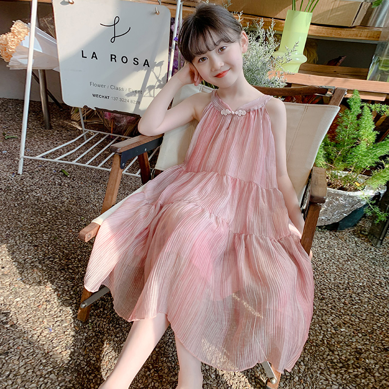 女童夏季连衣裙2j024新款儿童夏装洋气时髦吊带公主裙小女孩裙子