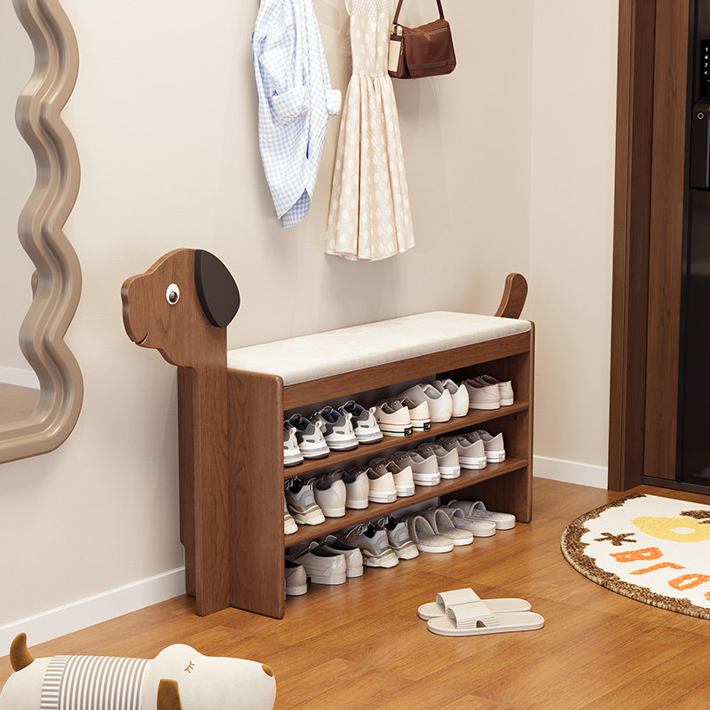 实木换鞋凳门口家用可爱小狗创意鞋架穿鞋凳进门入户鞋柜坐凳一体,住宅家具,换鞋凳,淘宝优惠券,粉丝福利购,淘宝优惠卷