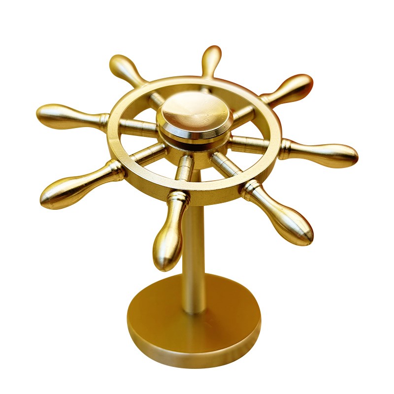一帆风顺全纯黄铜船舵摆件掌舵解压船舵手方向舵盘领航舵开业礼品