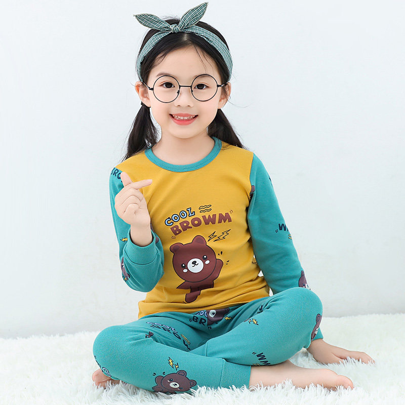 女童睡衣春秋女孩3女生4宝宝儿童6秋衣卫生裤纯棉8岁秋冬家居服套