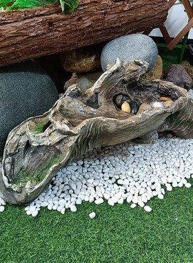 仿枯木树根微景观造景木头摆件插花装饰多肉花盆多层盆景老桩花盆