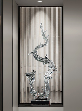 风生水起客厅装饰龙凤呈祥摆件办公室入门玄关高级感电视柜工艺礼